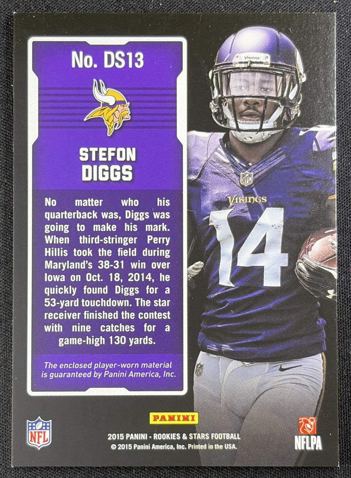Stefon Diggs 2015 Panini Rookies & Stars Dress For Success Jerseys Vikings
