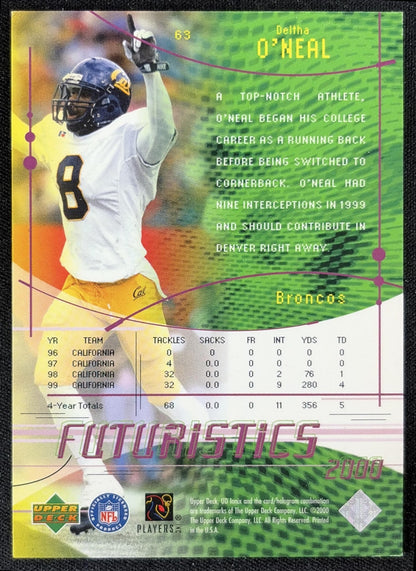 Deltha O'neal 2000 Upper Deck Ionix /2000 Broncos