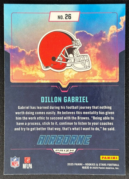 Dillon Gabriel 2025 Rookies & Stars Airborne Silver Browns Sports Trading Card