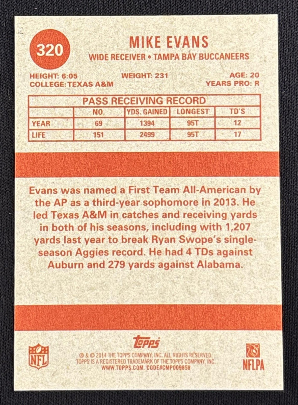 Mike Evans 2014 Topps 1963 Mini Buccaneers