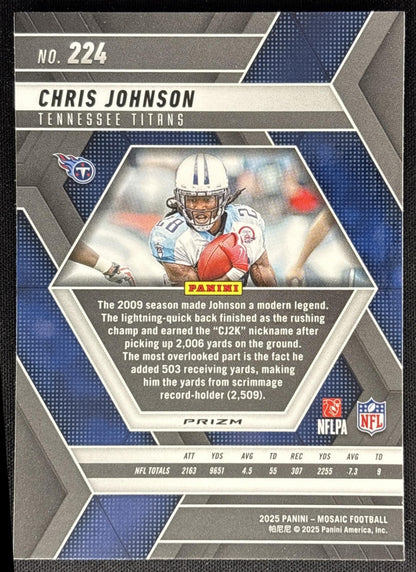 Chris Johnson 2023 Panini Mosaic Camo Pink Mosaic Titans Sports Trading Cards