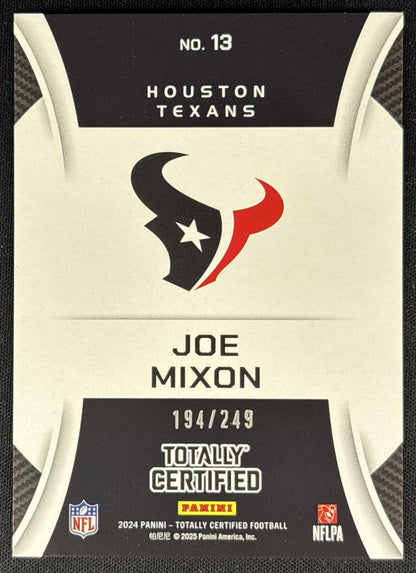 Joe Mixon 2024 Panini Totally Certified Sunday Special Red /249 Texans Sports Trading Cards