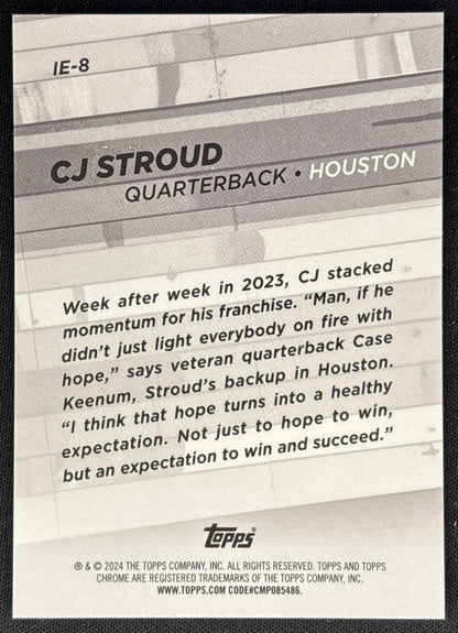 CJ Stroud 2024 Topps Chrome Into Existence Texans Sports Trading Card