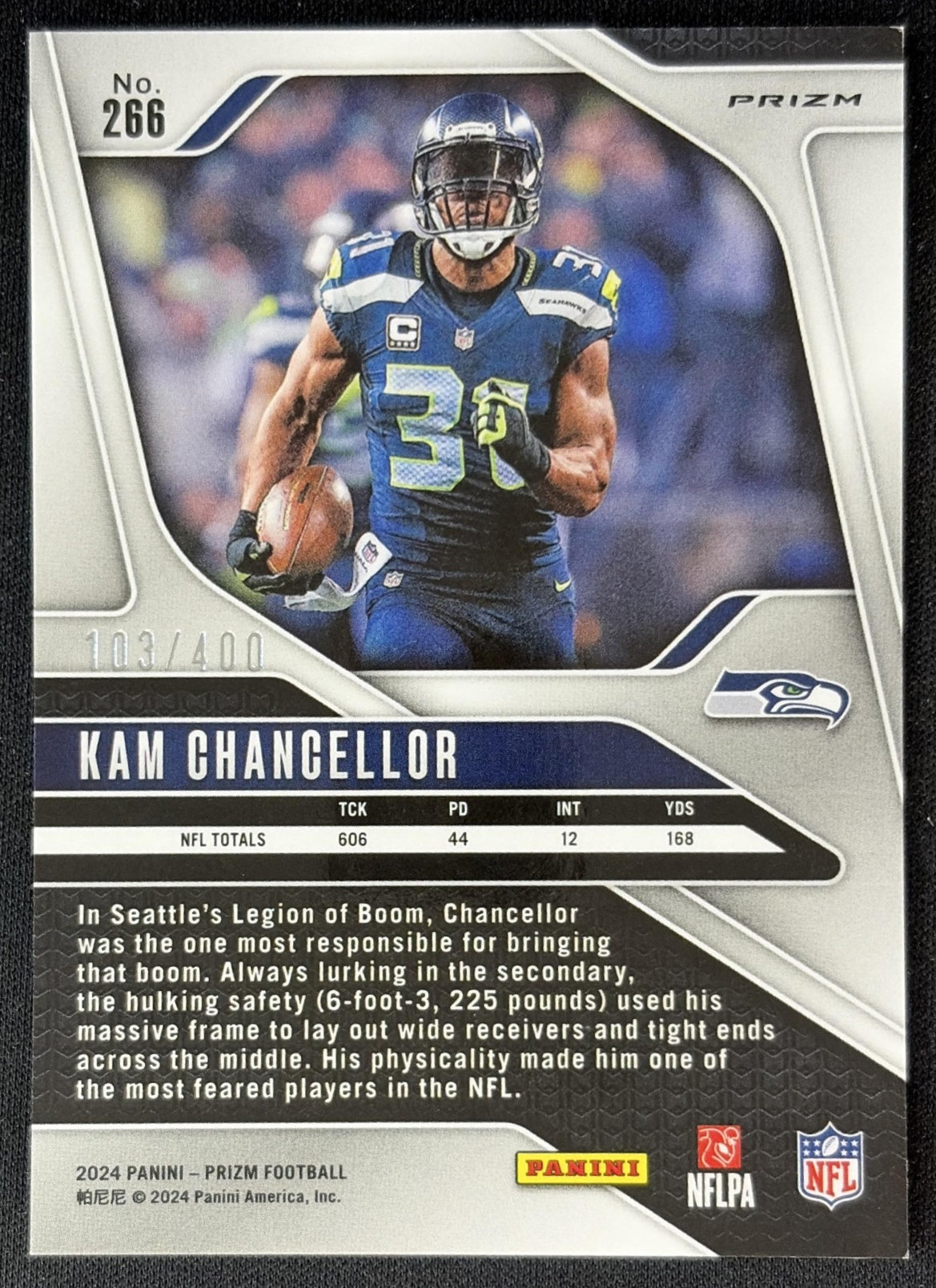 Kam Chancellor 2024 Panini Prizm Pandora /400 Seahawks Sports Trading Cards