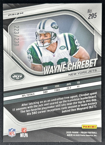 Wayne Chrebet 2025 Panini Prizm Blue Wave /230 Jets