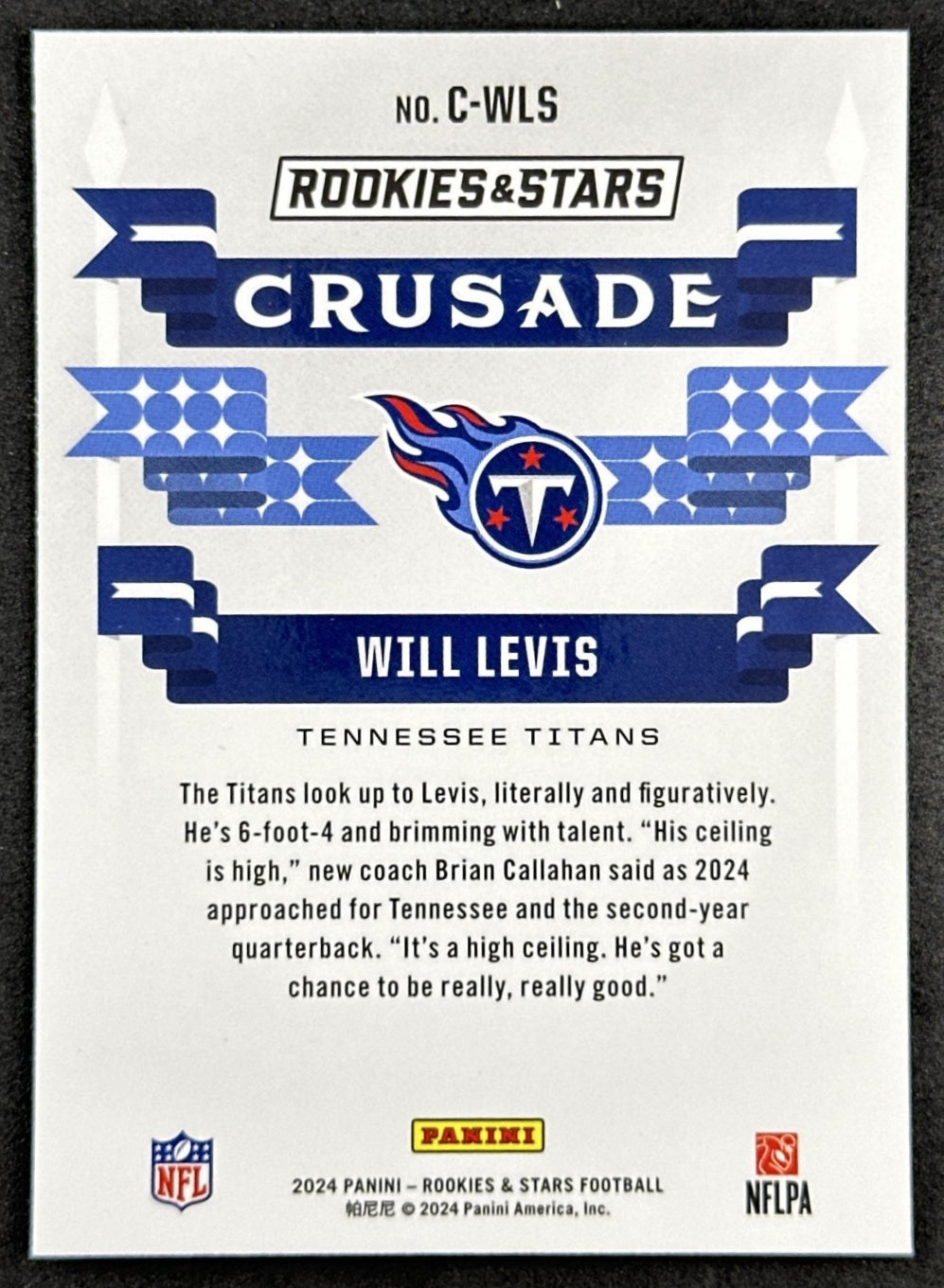Will Levis 2024 Panini Rookies & Stars Crusade Silver Titans