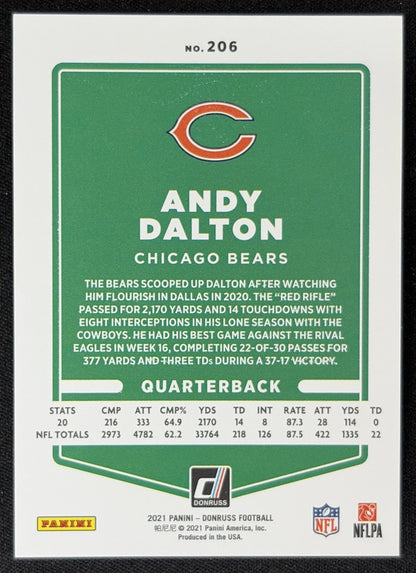 Andy Dalton 2021 Panini Donruss Press Proof Premium Bears - Chicago Bears