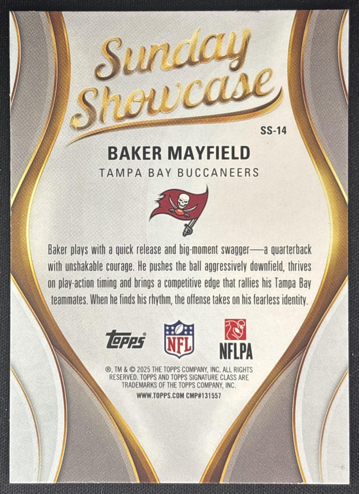 Baker Mayfield 2025 Topps Signature Class Sunday Showcase Buccaneers back