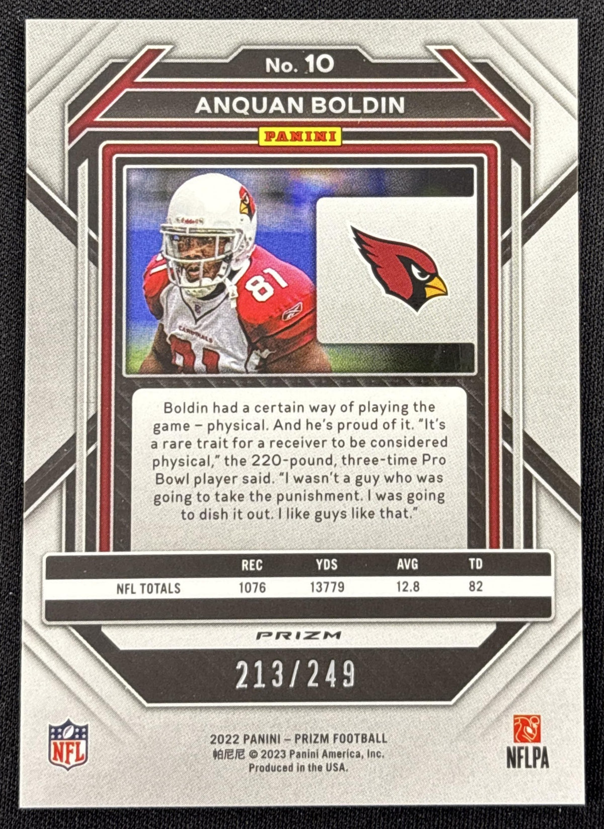 Anquan Boldin 2022 Panini Prizm Orange /249 Cardinals