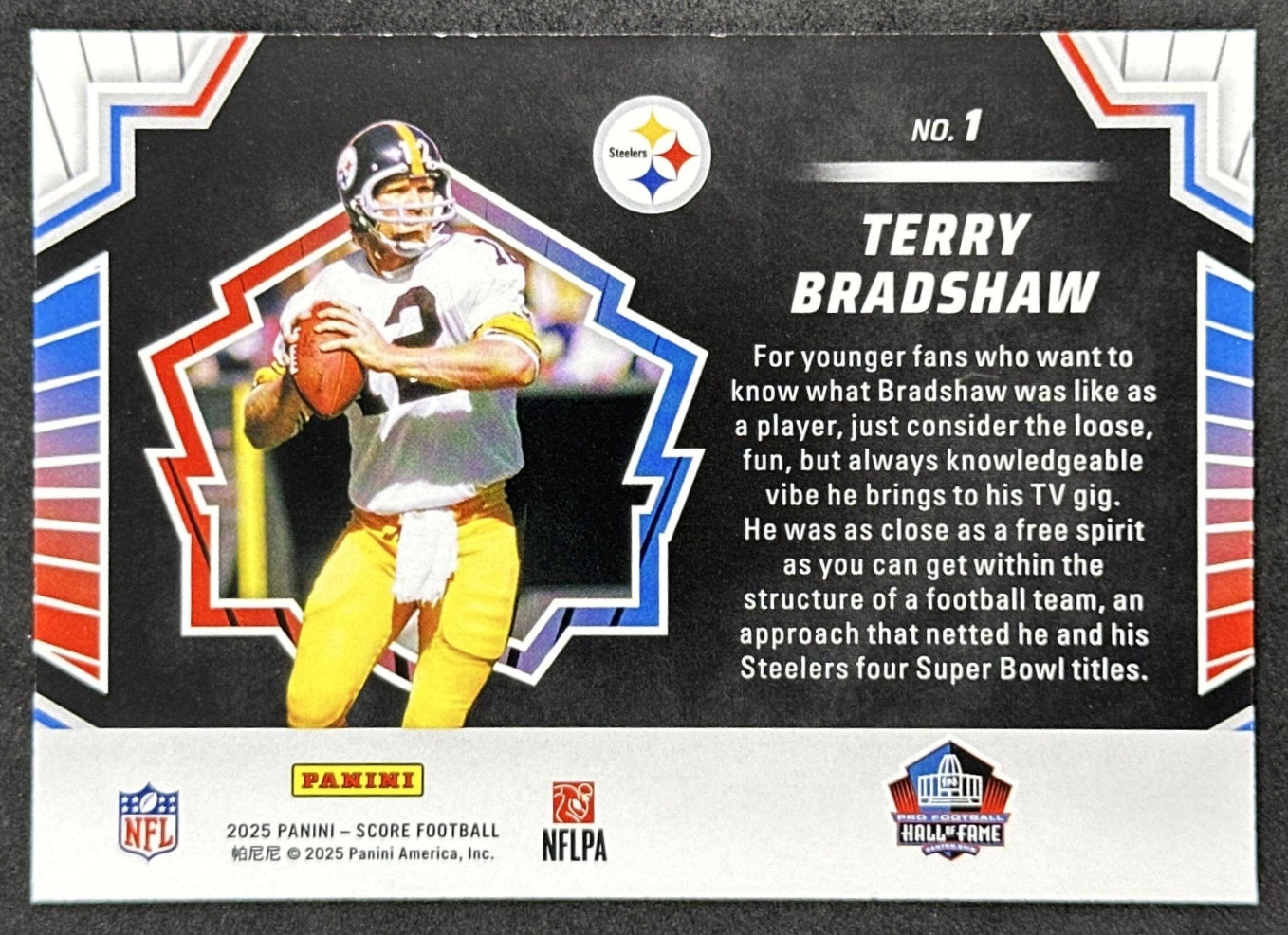 Terry Bradshaw Men of Canton Score 2025 Steelers