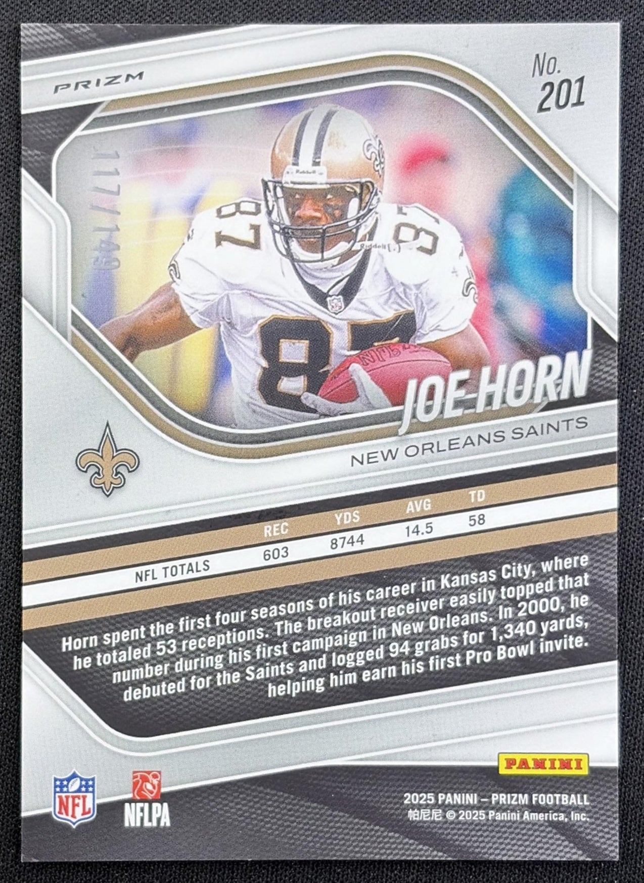 Joe Horn 2025 Panini Prizm Red Wave /149 Saints New Orleans Saints