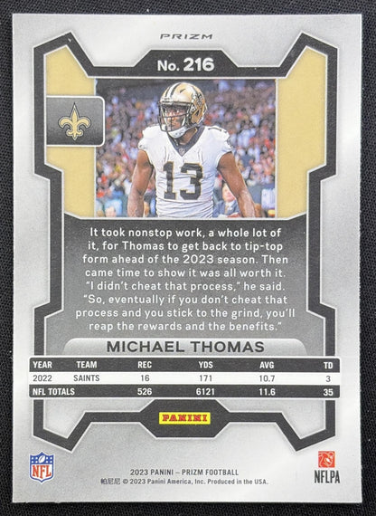 Michael Thomas 2023 Panini Prizm Green Wave Saints