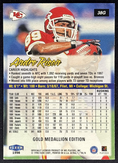 Andre Rison 1998 Fleer Ultra Gold Medallion Chiefs back