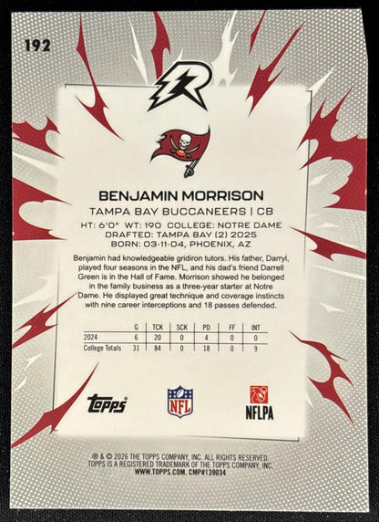 Benjamin Morrison 2025 Topps Resurgence Bronze Surge Refractor /375 Buccaneers
