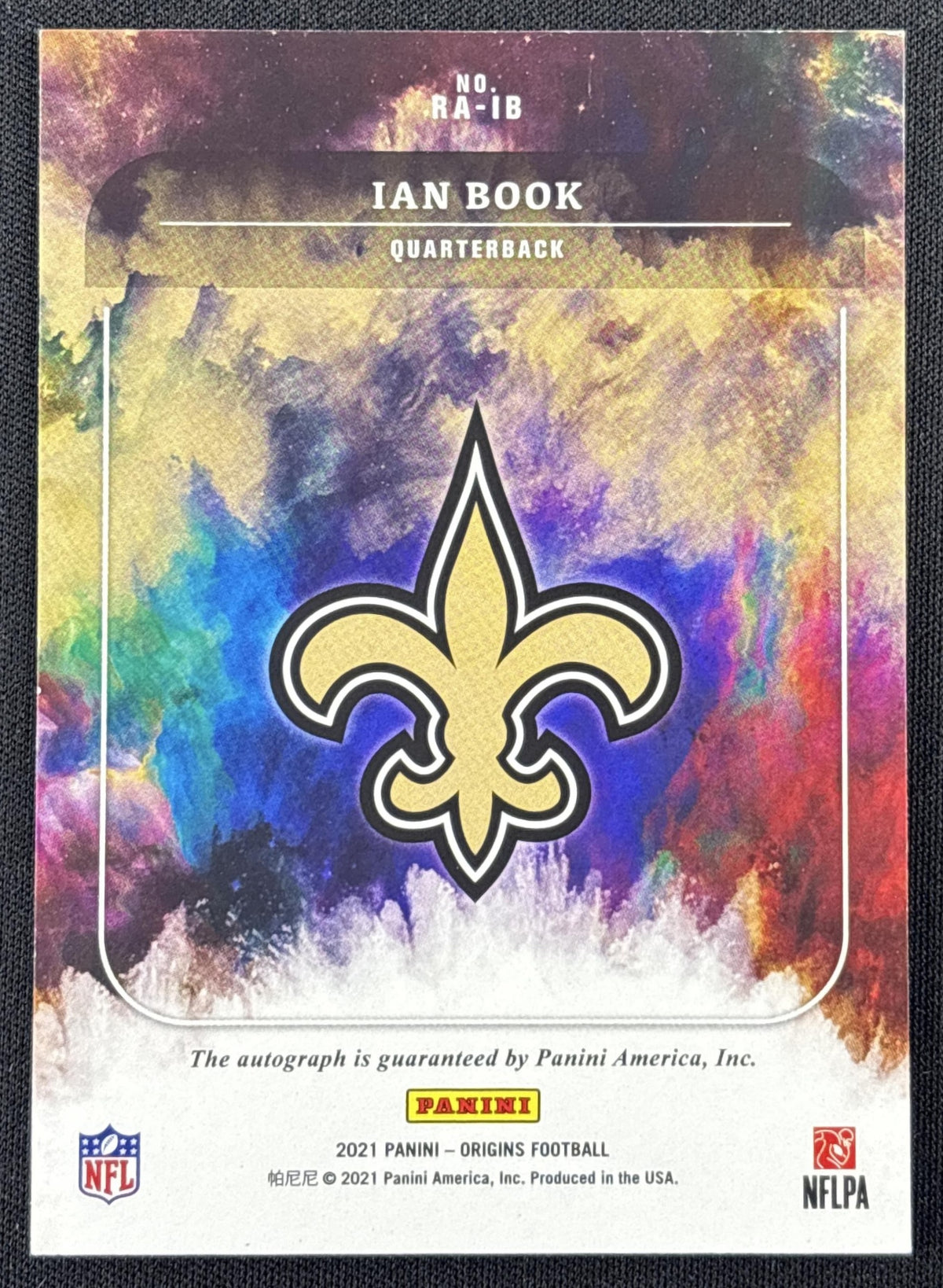 Ian Book 2021 Panini Origins Rookie Auto New Orleans Saints