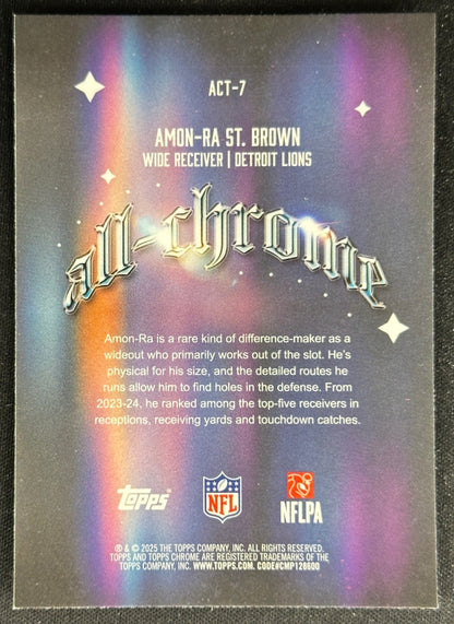 Amon-Ra St. Brown 2025 Topps Chrome All Team Lions Sports Trading Cards