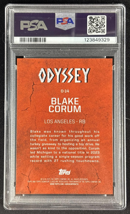 Blake Corum 2024 Topps Signature Class Odyssey PSA 9 Rams Sports Trading Cards
