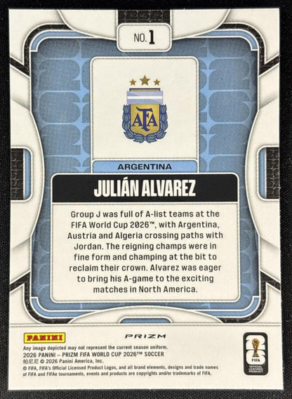 Julian Alvarez 2026 Panini Prizm World Cup Wave Argentina Soccer