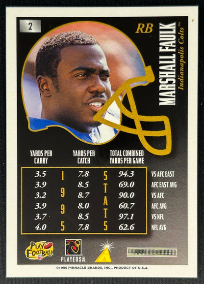 Marshall Faulk 1996 Pinnacle Summit Colts Sports Trading Cards