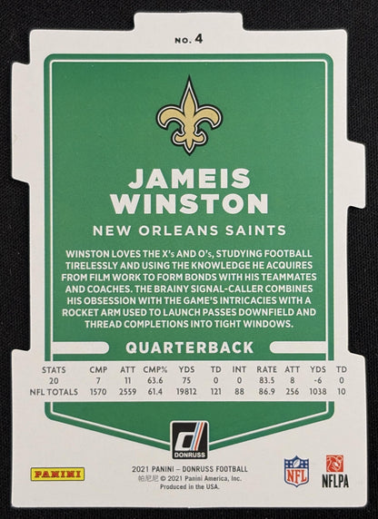 Jameis Winston 2021 Panini Donruss Press Proof Silver Die Cut /75 Saints