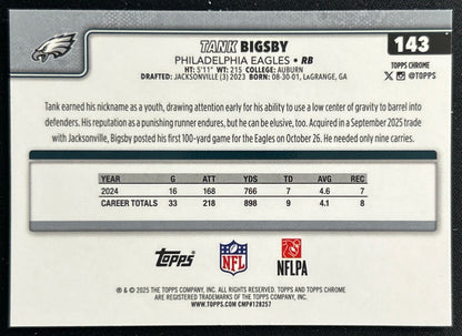 Tank Bigsby 2025 Topps Chrome Eagles Sports Trading Cards