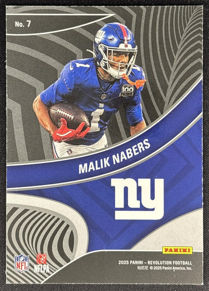 Malik Nabers 2025 Panini Revolution Showstoppers Giants Sports Trading Cards