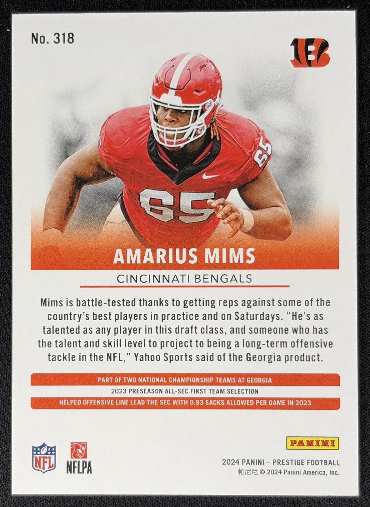 Zack Moss 2024 Panini Prestige Green Xtra Points /299 Bengals back