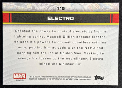 Electro 2026 Topps Chrome Marvel Comics