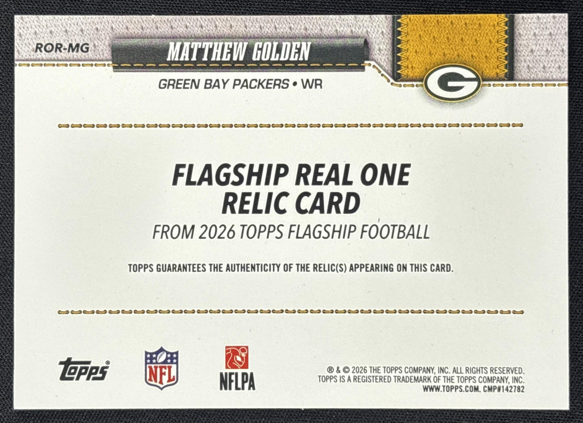 Matthew Golden 2026 Topps Real One Relic Packers