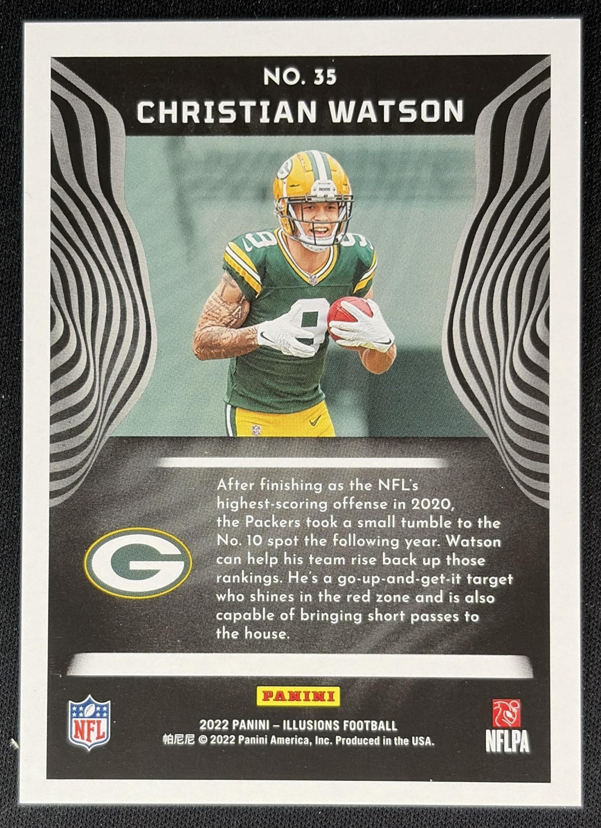 Christian Watson 2022 Panini Illusions Trophy Collection Teal /175 Packers