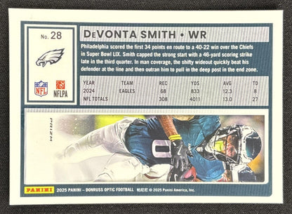DeVonta Smith 2025 Panini Donruss Optic Stars Prizm Eagles