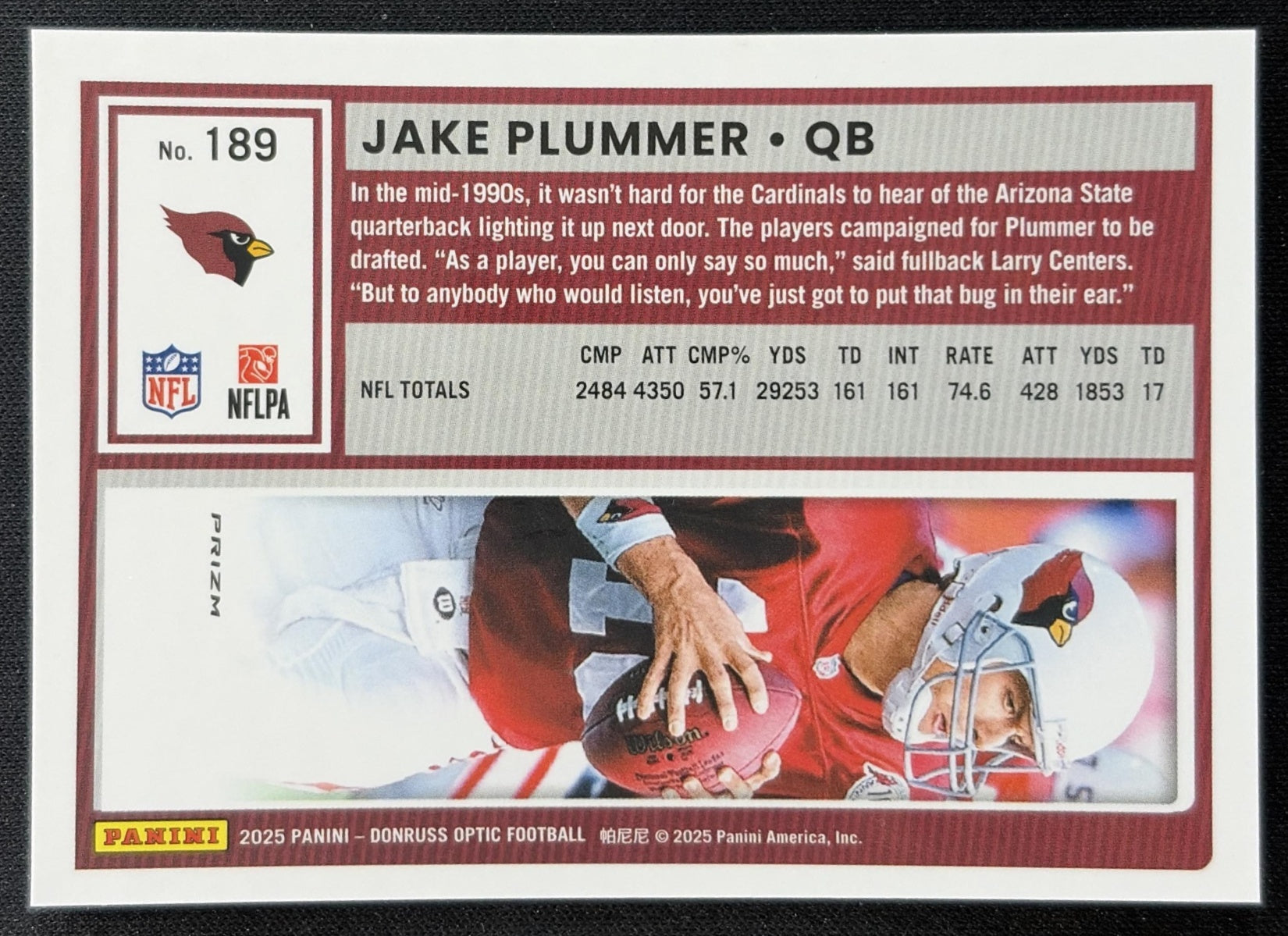 Jake Plummer 2025 Panini Donruss Optic Stars Prizm Cardinals Football