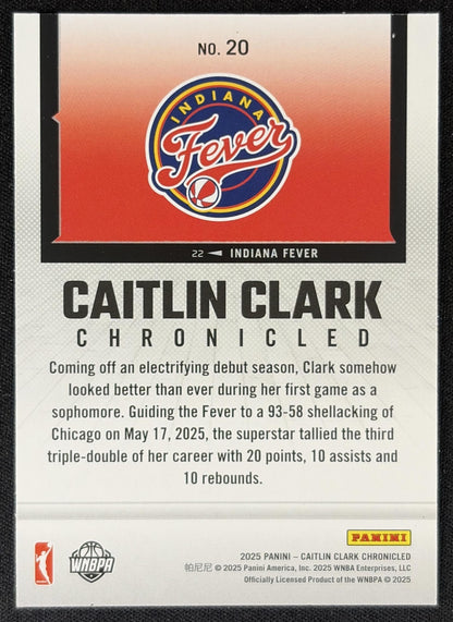 Caitlin Clark 2025 Panini Chronicled WNBA Red Cracked Ice Fever 20