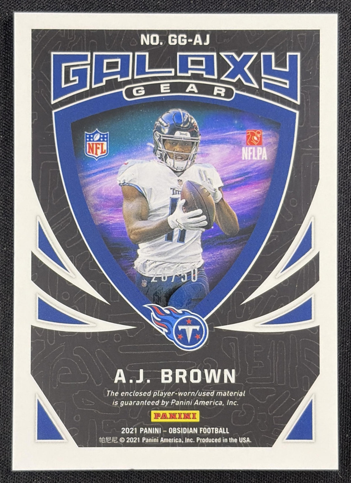 A.J. Brown 2021 Panini Obsidian Galaxy Gear Electric Etch Green /50 Titans