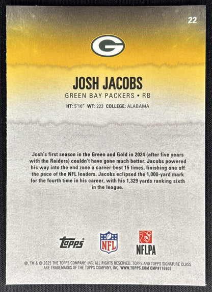 Josh Jacobs 2025 Topps Signature Class Chrome Veteran Packers Sports Trading Cards
