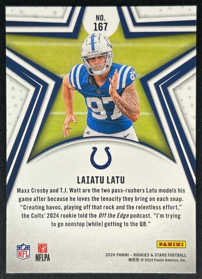 Laiatu Latu 2024 Panini Rookies & Stars Colts Sports Trading Cards