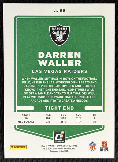 Darren Waller 2021 Panini Donruss Press Proof Premium Raiders