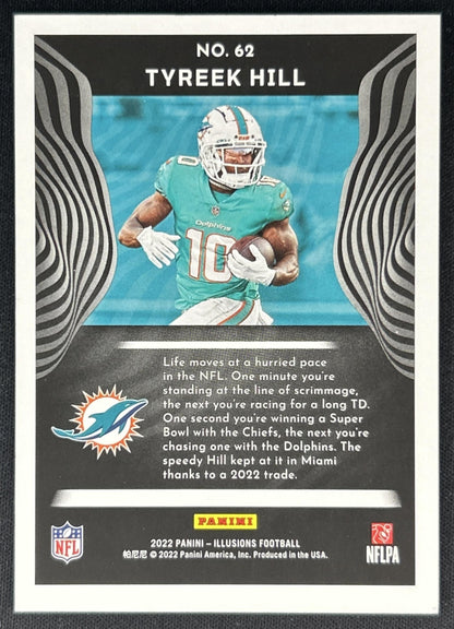 Tyreek Hill 2022 Panini Illusions Trophy Collection Bronze /499 Dolphins back