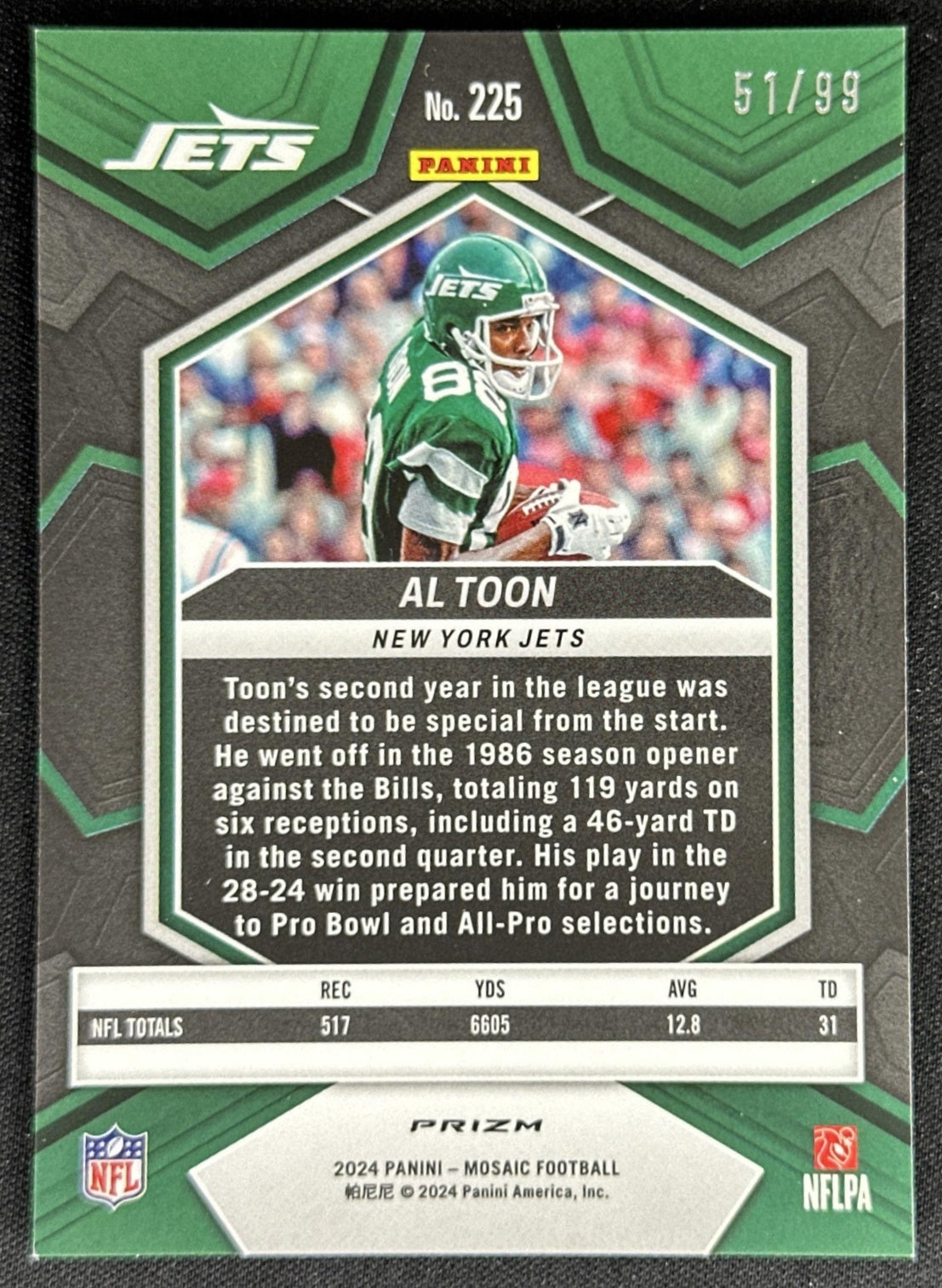 Al Toon 2024 Panini Mosaic Blue Prizm /99 Jets