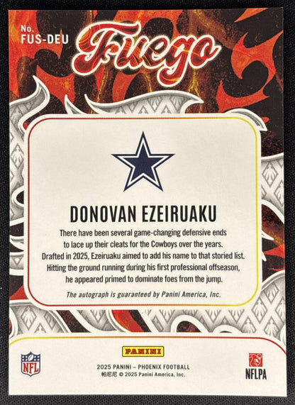 Donovan Ezeiruaku 2025 Panini Phoenix Fuego Signatures Cowboys