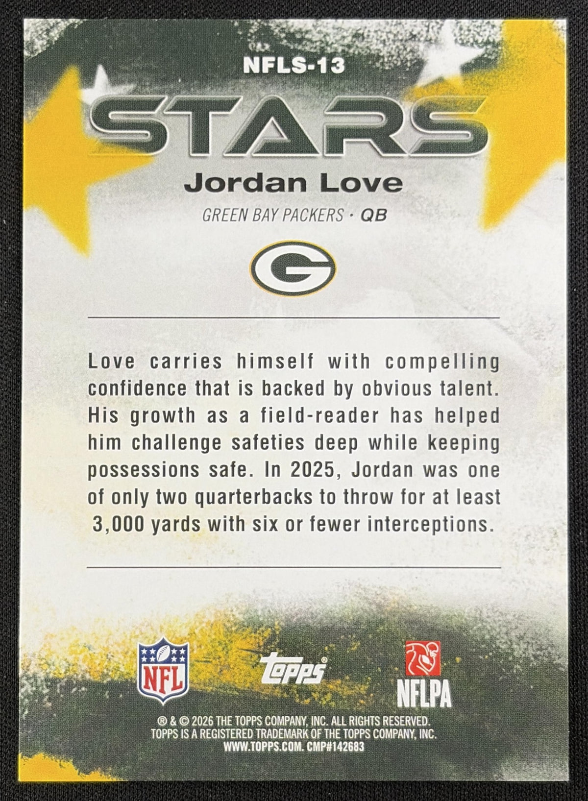 Jordan Love 2026 Topps NFL Stars Packers