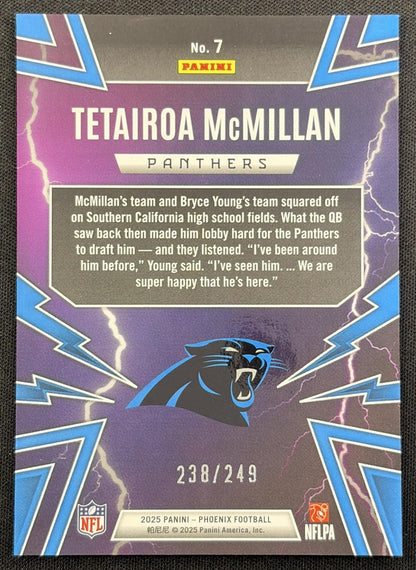 Tetairoa McMillan 2025 Panini Phoenix Thunderbirds Silver Pandora Prizm /249 Panthers
