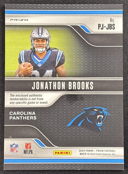 Jonathon Brooks 2024 Panini Prizm Premier Jerseys Neon Green Pulsar Panthers