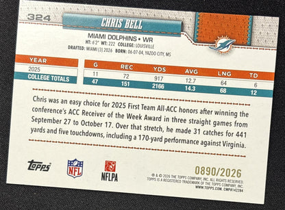 Chris Bell 2026 Topps Gold /2026 Dolphins