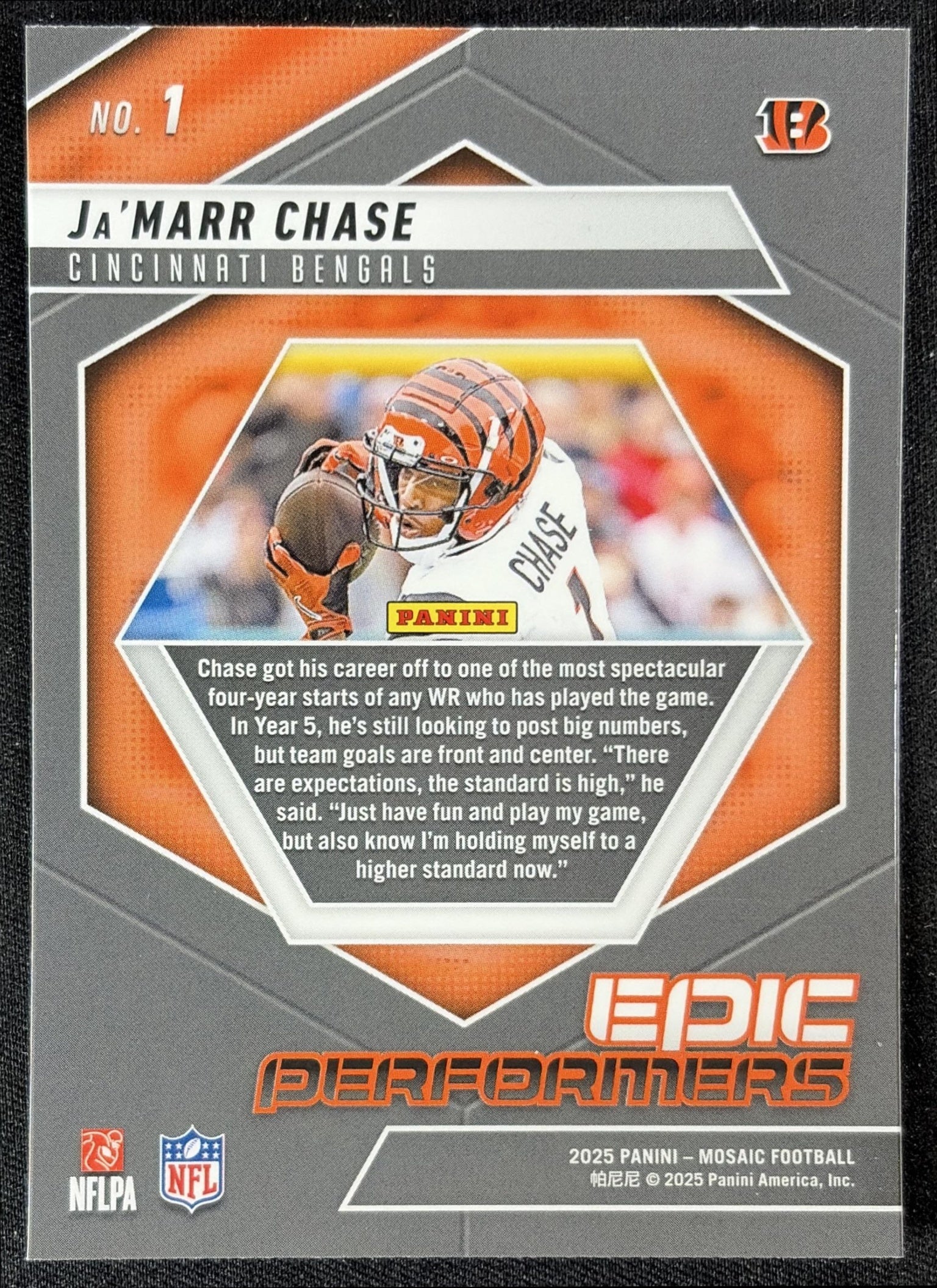 Ja'Marr Chase 2025 Panini Mosaic Epic Performers Mosaic Prizm Bengals