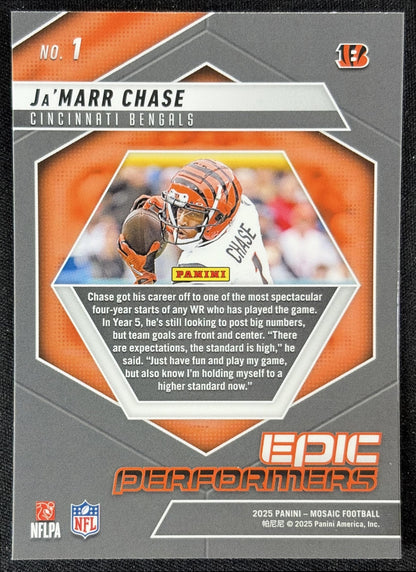 Ja'Marr Chase 2025 Panini Mosaic Epic Performers Mosaic Prizm Bengals