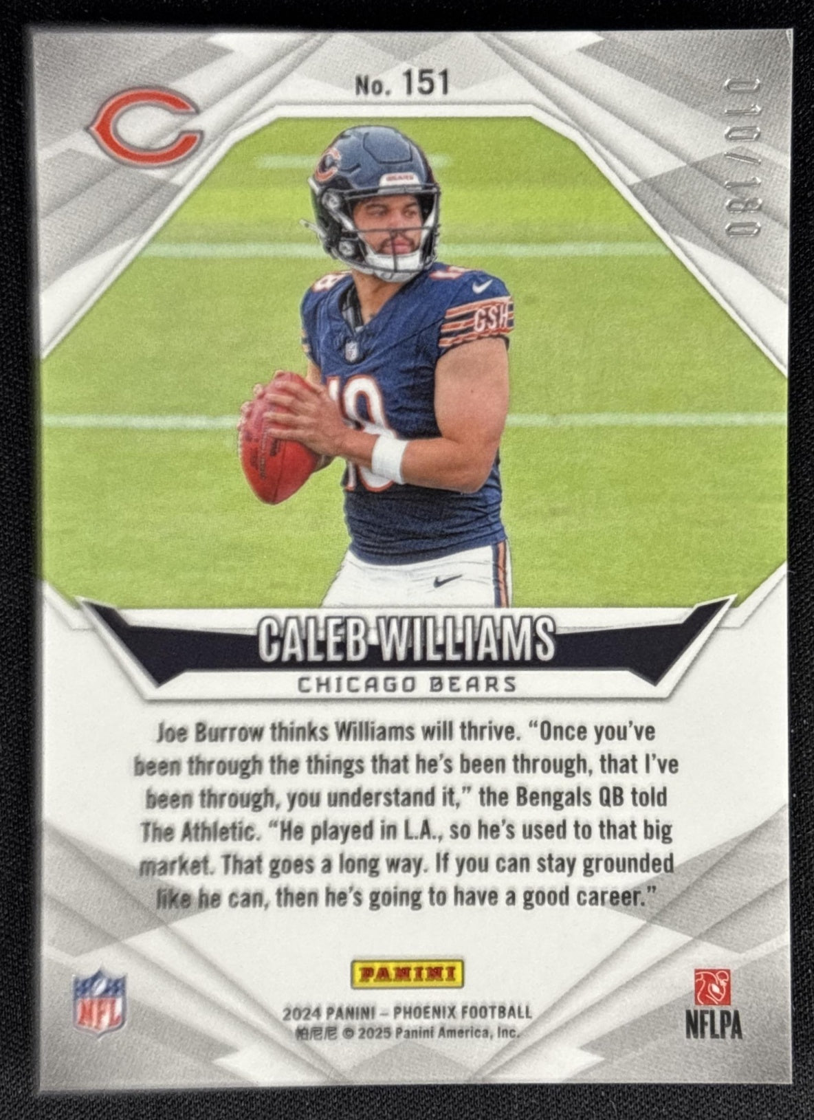Caleb Williams 2024 Panini Phoenix Stars /180 Bears Sports Trading Card