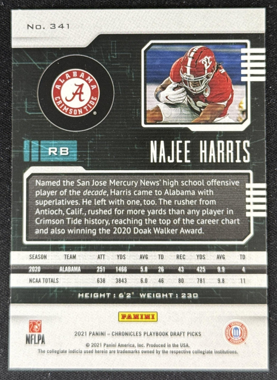 Najee Harris 2021 Panini Chronicles Draft Picks Chargers Sports Trading Card