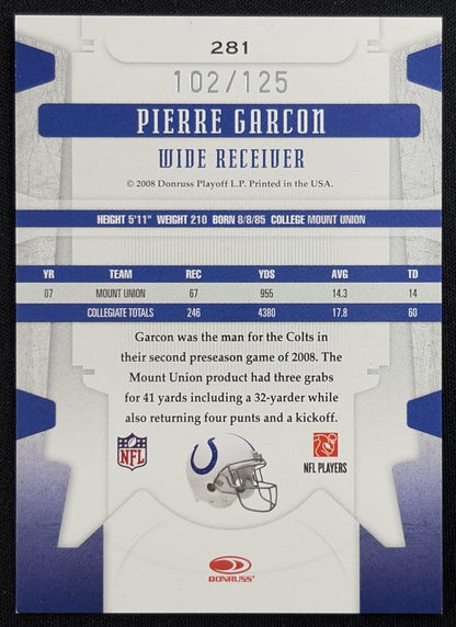 Pierre Garcon 2008 Leaf Limited Bronze Spotlight /125 Colts