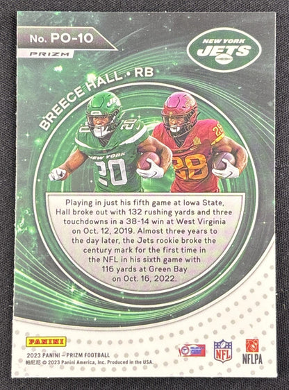 Breece Hall 2023 Panini Prizm Portals Prizms Green Jets Cyclones Sports Trading Card